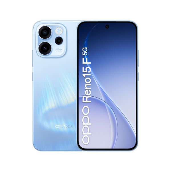 OPPO Reno15 F 5G Aurora Blue Box, 16,7 cm (6.57"), 8 GB, 256 GB, 50 MP, Android 16.0, Blå