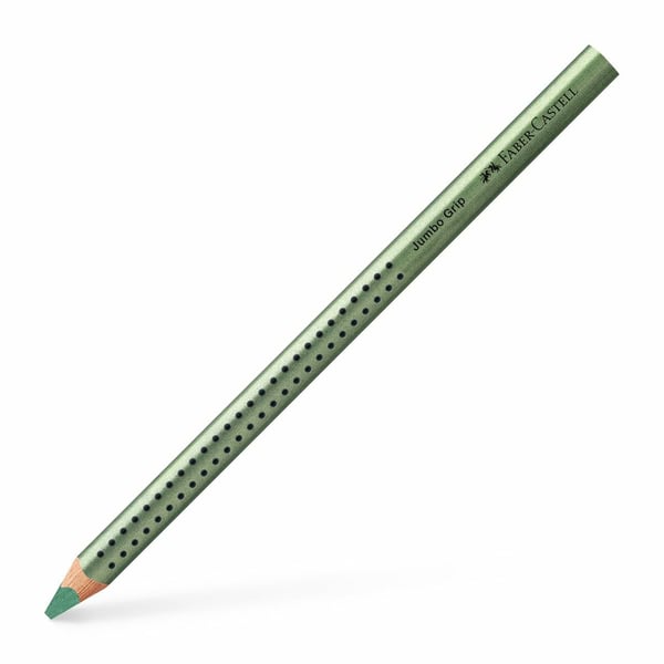 Fargeblyant, Faber-Castell Grip, JUMBO, Metallic Green, trekantet - (12 stk.)