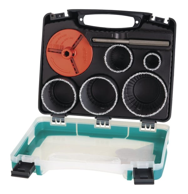 wolfcraft GmbH 3464000, Ställ, Borr, Tegel, Gipsskivor, Kakel, Röd, Rostfritt stål, Volframkarbidbelagd (TCC), 5,5 cm