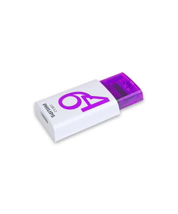 Philips Click, 64 GB, USB Type-C, 3.2 Gen 1 (3.1 Gen 1), 120 MB/s, Med lokk, Fiolett, Hvit