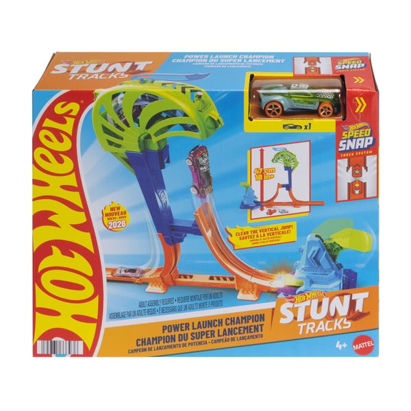 Hot Wheels JHK75 bilbana Stunt Tracks Vertical Slam Launch, bil i skala 1:64