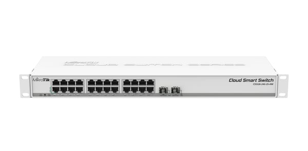 MikroTik CSS326-24G-2S+RM nätverksswitch, 24x Gigabit, 2x SFP+