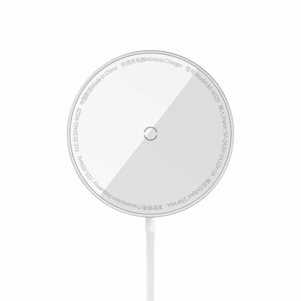 Baseus Simple Mini3 - Trådløs ladepute - magnetisk - 15 watt - Fast Charge - sølv