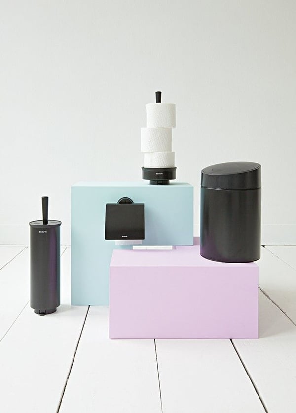 Toiletbørste Brabantia m/holder sort