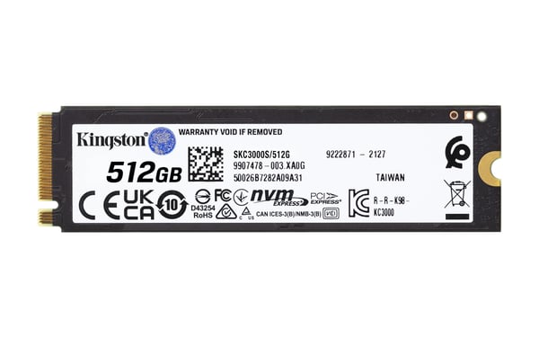 Kingston KC3000 - SSD - 512 GB - intern - M.2 2280 - PCIe 4.0 (NVMe)
