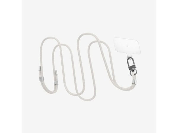 Spigen Cross Body Strap 2 Set, Rem, Vit, Tyg, Metall, Universal, 2 styck