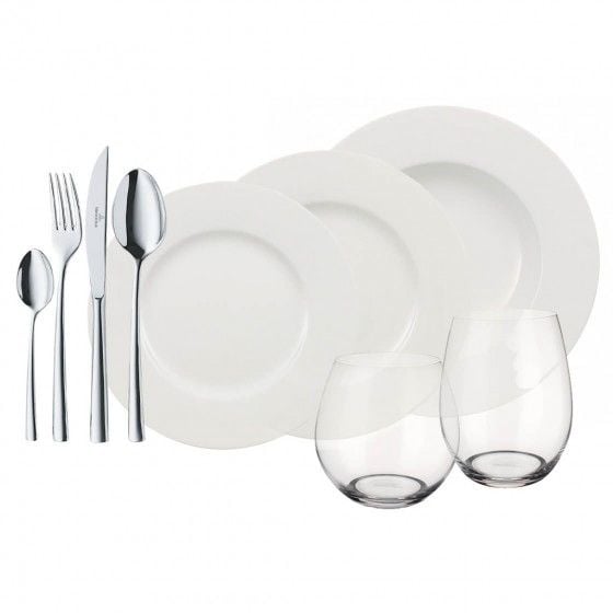 Villeroy & Boch Wonderful World White 4 Friends 36, 4 henkilö(t), Posliini, Valkoinen, 36 kpl