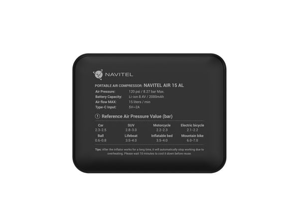 Navitel auton kompressori Navitel kompressori AIR 15 AL musta