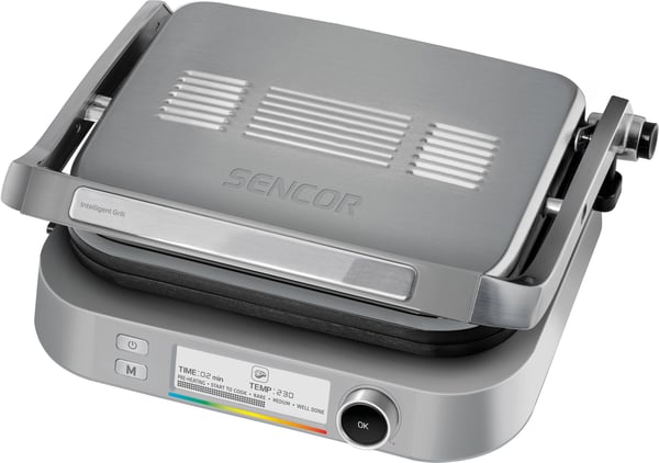 Sencor SBG 6231SS, Silver, Rektangulär, 300 x 250 mm, Lock med gångjärn, 180°, LCD