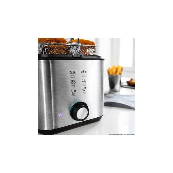 Cecotec CleanFry Infinity 1500, Frityrkoker, 1,5 l, 190 °C, Single/enkelt, Rustfritt stål, Knapper