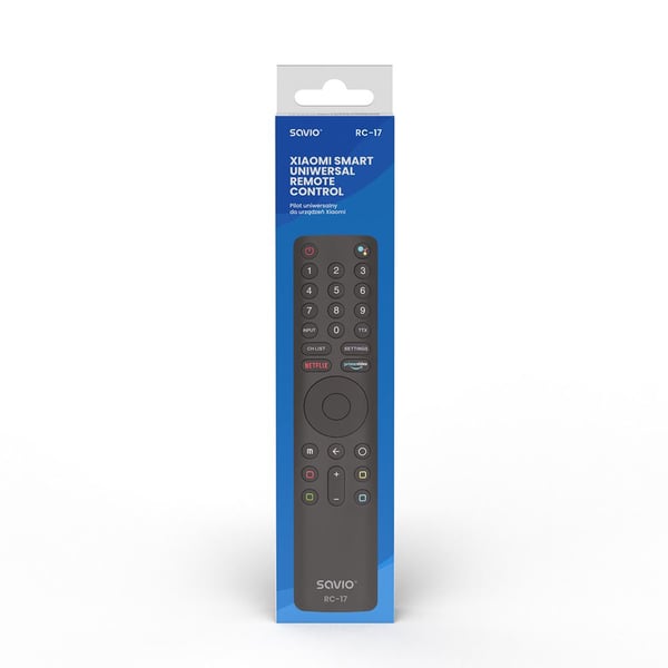Savio SAVPILOTRC17 XIAOMI, TV, IR/Bluetooth, Painikkeiden painaminen, musta