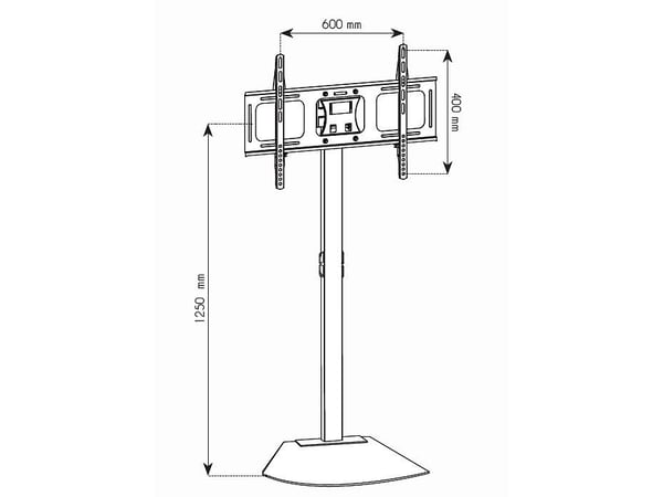 Techly ICA-TR12 TV-lattiateline 32–70 tuumaa, 45 kg, VESA 600 x 400 mm