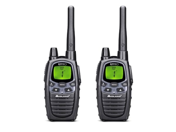 Midland G7 Pro Walkie Talkie, Professional mobile radio (PMR), 69 channels, 446.00625 - 446.09375 MHz, 10 m, LCD, AA