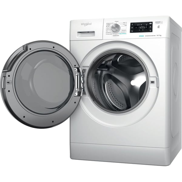 Whirlpool FFWDB 976258 SV EE, Frontmatad, Fristående, Vit, Vänster, 7 kg, 1551 RPM