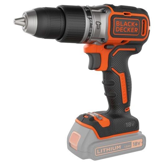 BLACK+DECKER - Vasaraporakone - akkuporakone - 2-nopeuksinen 13 mm - 52 N-m - ilman akkua - 18 V - SOLO