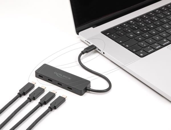 DeLOCK 64322, USB 3.2 Gen 2 (3.1 Gen 2) Type-C, USB 3.2 Gen 2 (3.1 Gen 2) Type-C, 10000 Mbit/s, Musta, Muovi, 0,15 m