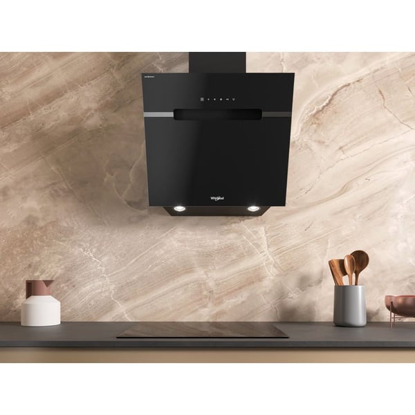 Whirlpool WHVS 61F LT DP K, 580 m³/h, Suutin/Uudelleenkierrättävä, A, A, E, 65 dB