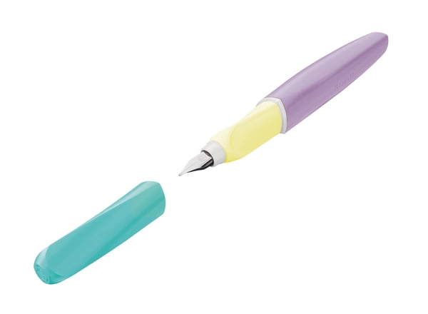 Pelikan Twist Color Blocking, Lilac, Mynte, Fyllesystem med patron, Blå, Medium, Ambidekstriøs, Boks