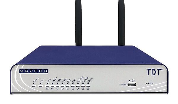 TDT NG2000-DW, Wi-Fi 5 (802.11ac), Kaksitaajuus (2,4 GHz/5 GHz), Ethernet LAN, ADSL, Harmaa, Sininen, Pöytäreititin