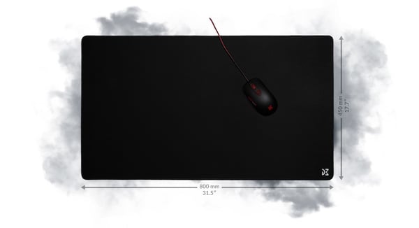 Dream Machines DM XL, Sort, Monokromatisk, Mikrofiber, Gummi, Antiskliunderlag, Musematte til gaming