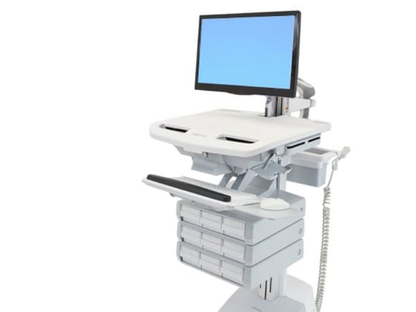 Ergotron StyleView - Vogn - åpen arkitektur - for LCD-skjerm / PC-utstyr - medisinsk - aluminium, forsinket stål, kvalitetsplast - grå, hvit, poler...