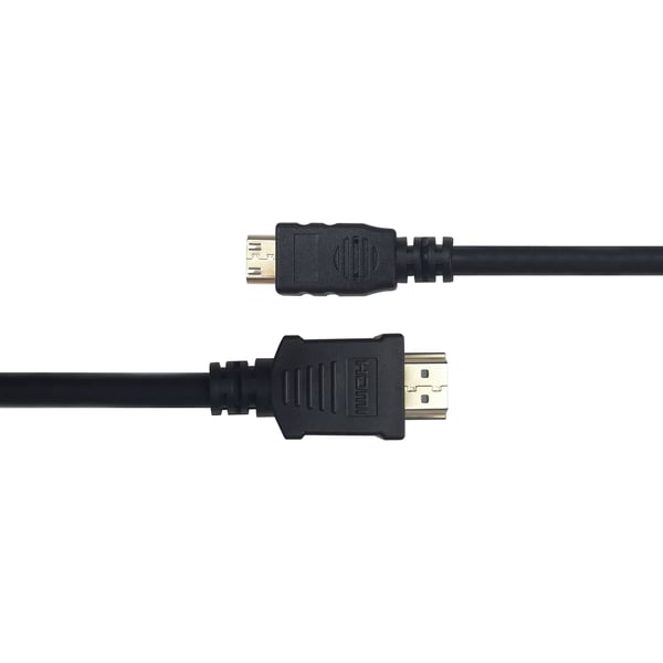 Deltaco HDMI - mini HDMI cable, 2m, black, 2 m, HDMI Type A (Standard), HDMI Type C (Mini), 3840 x 2160 piksler, 18 Gbit/s, Svart