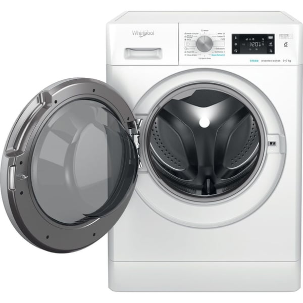 Whirlpool FFWDB 976258 SV EE, Frontmatad, Fristående, Vit, Vänster, 7 kg, 1551 RPM