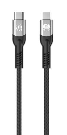 Manhattan 356374, 1 m, USB C, USB C, USB4 Gen 3x2, 40 Gbit/sek, Sort