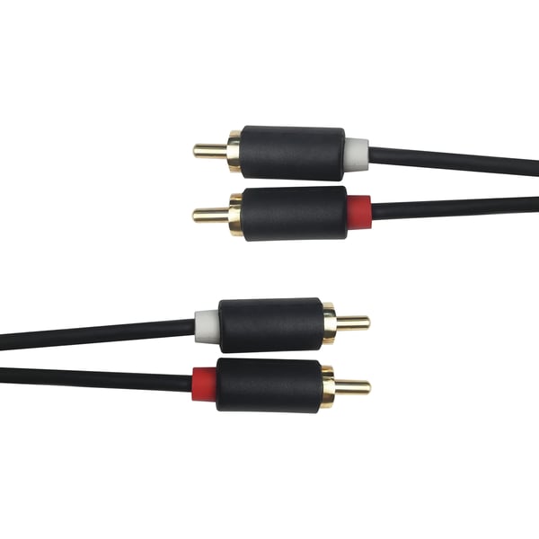 DELTACO - Lydkabel - RCA x 2 hann til RCA x 2 hann - 5 m - svart