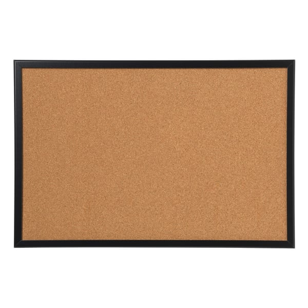 Opslagstavle kork med sort ramme 60x40 cm