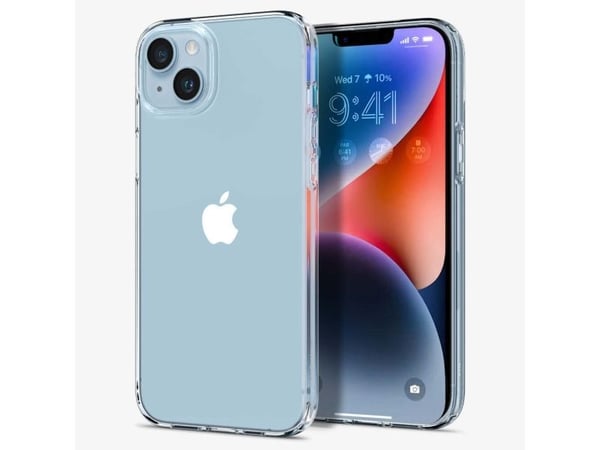 Spigen Crystal Flex - Baksidedeksel for mobiltelefon - termoplast-polyuretan (TPU) - gjennomsiktig - for Apple iPhone 14