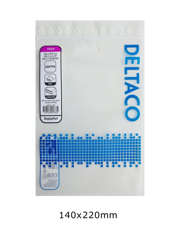 DELTACO - Linjedelare för video - 2x 4K60Hz - 2 x DisplayPort - skrivbordsmodell