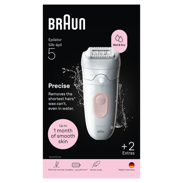 Braun Silkpil 5 Wet & Dry -epilaattori, Flamingo Pink