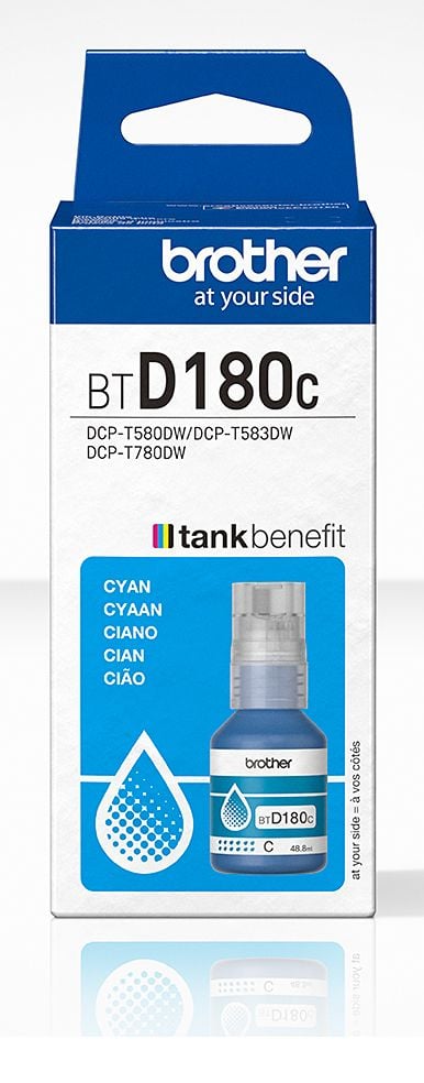 Brother BTD180C - Cyan - original - påfyllnadsbläck - för Brother DCP-T580DW