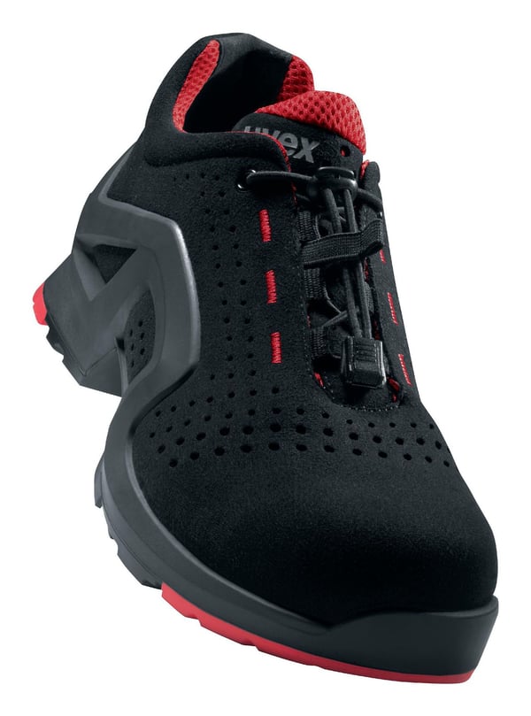 Uvex 8512, Unisex, Vuxen, Säkerhetsskor, Svart, Grå, Röd, FO, S1, Snörning