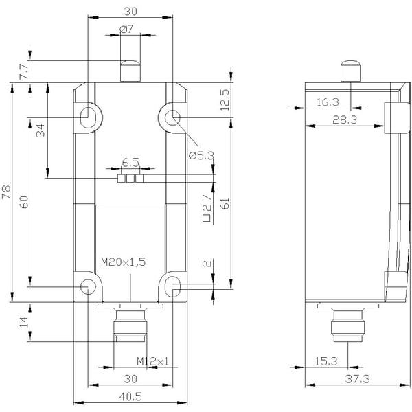 Siemens 3SE51141BA001AF3 3SE5114-1BA00-1AF3 Basiskontakt 3 A IP66, IP67 1 stk