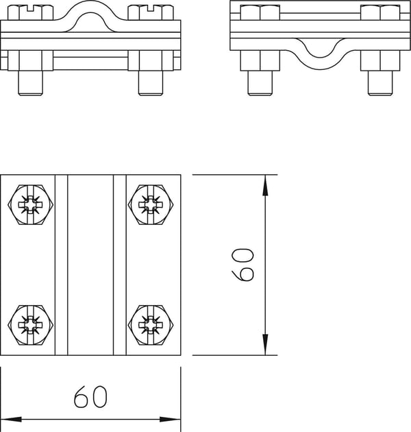 Obo Bettermann 5312318, Terästä, 60 mm, 60 mm, 10 kpl