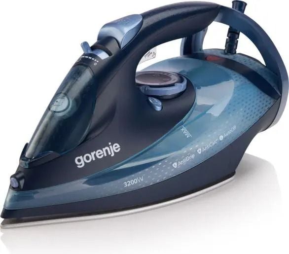 Gorenje SIH3200DB, Tørr & dampstrykejern, Keramisk strykesåle, 40 g/min, Blå, 250 g/min, 0,42 l