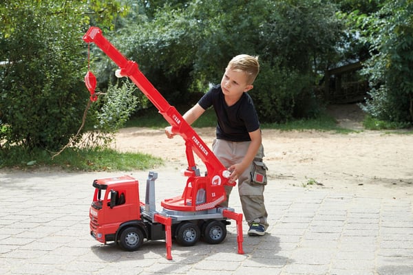 Lena GIGA TRUCKS Brandkranbil Arocs, Kranbil modell, 3 År, Sort, Grå, Rød
