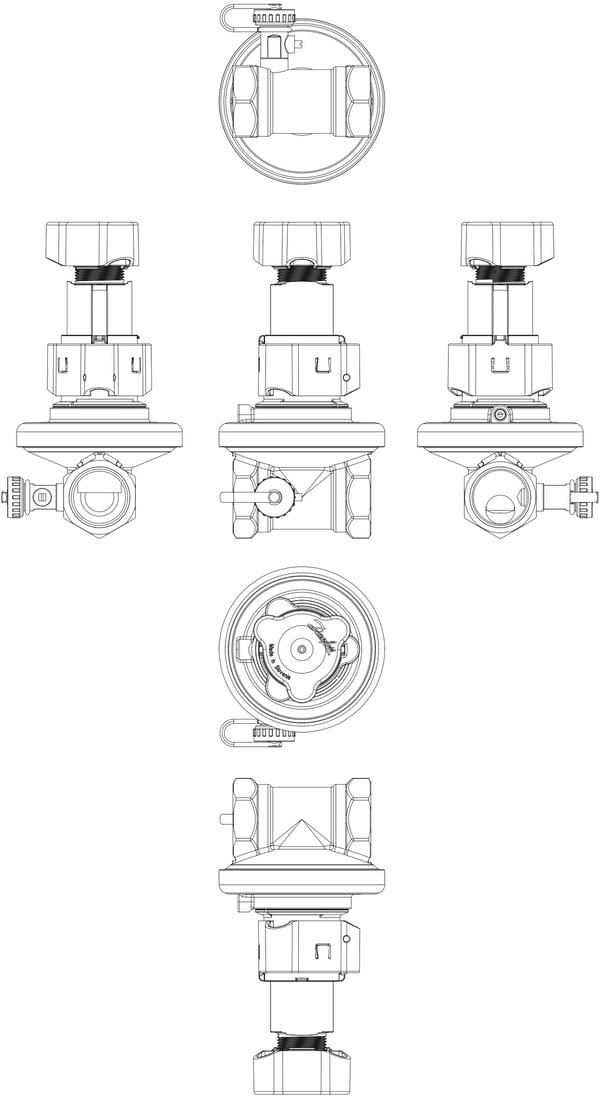 Danfoss ASV-PV-4G DN32 - 5-25kPa KVS 6,3-indregulering ventil differenstryk reg.