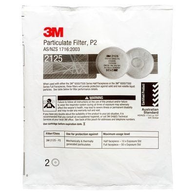 3M Dust Filter for use with 6000 Series Respirator, 7000 Series Respirator, White, White, 80 pc(s)