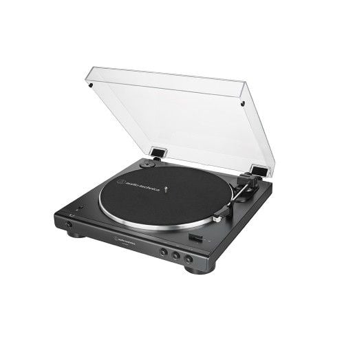Audio-Technica AT-LP60XBT, Hihnakäyttöinen levysoitin, Täysin automaattinen, Musta, Alumiini, 33 1/3,45 RPM, 33 1/3,45 RPM