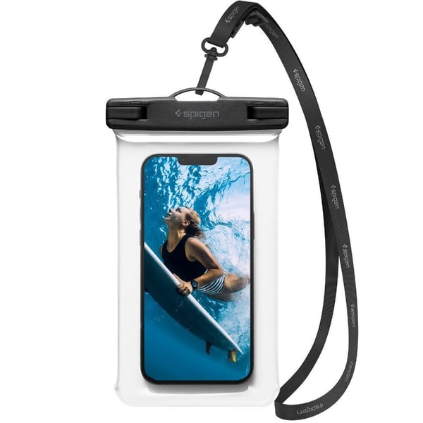 Spigen Aqua Shield - Beskyttende vanntett eske for mobiltelefon - polyvinylklorid (PVC) - krystallklar - 6.9"