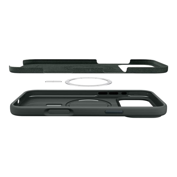 Spigen Silicone Fit (MagFit), Etui, Apple, iPhone 17 Pro, 16 cm (6.3"), Mørkegrønn