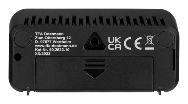 TFA-Dostmann 60.2522.10, Digitaalinen herätyskello, Suorakulmio, musta, Harmaa, Sisätila, Aikuinen, 0 - 50 °C