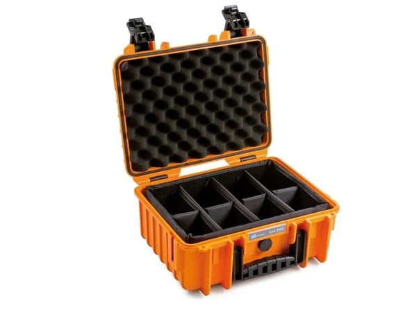 B&W Cases 3000/O/SI, Oranssi, Polypropeeni (PP), Pölynkestävä, Vedenkestävä, 330,2 x 236,22 x 149,86 mm, 365,8 mm, 294,6 mm