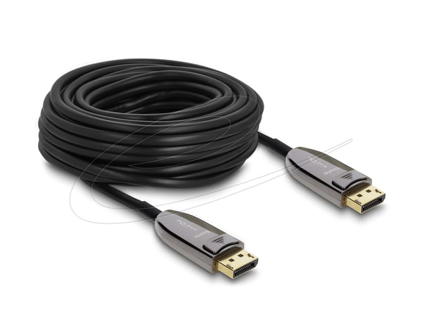 Delock Active Optical - DisplayPort-kabel - DisplayPort (hann) til DisplayPort (hann) - DisplayPort 2.1 - 20 m - 8 K 60 Hz (7680 x 4320) støtte, up...