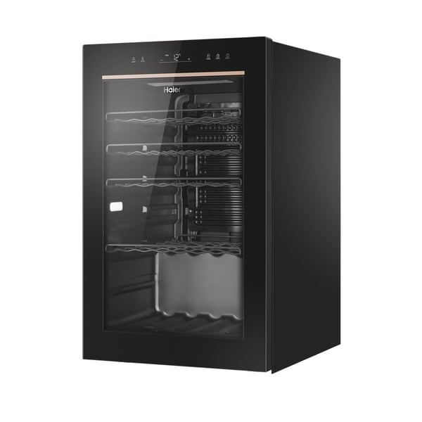 Haier Wine Bank 50 Series 3 HWS49GAE, Vin kjøleskap, Frittstående, 49 flasker, F, Svart, Svart