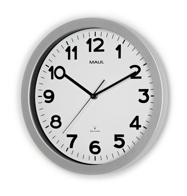 Radio-controlled Wall Clock Silver MAULstep Ø35 cm
