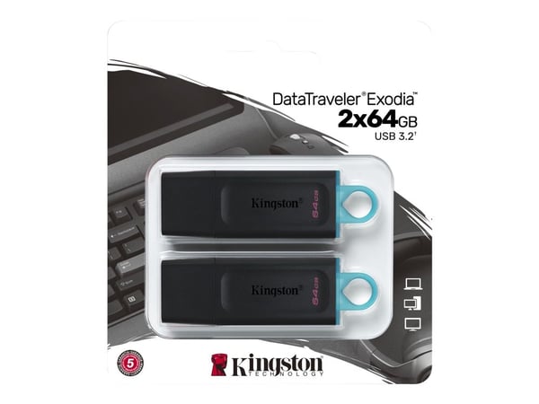 Kingston | DataTraveler Exodia - USB flashdrive - 64 GB - USB 3.2 Gen 1